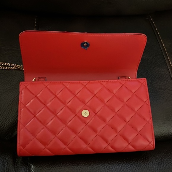 SALE!! Versace red nappa icon medusa logo leather evening bag or wallet on chain - Picture 11 of 14